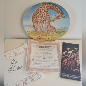 A Kiss For Mother Giraffe Decorative Plate